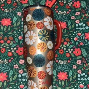 Colorful Floral Swig Tumbler with Straw